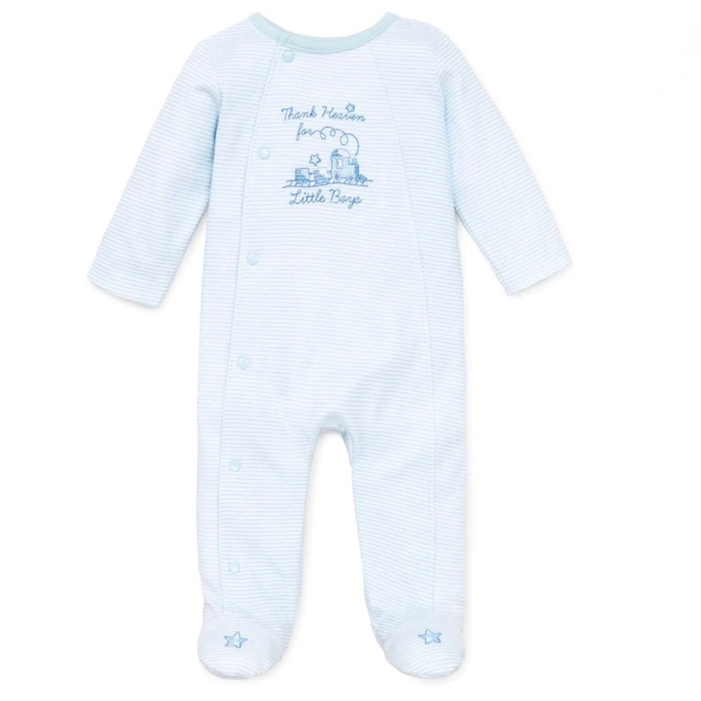 Thank Heaven For Little Boys Blue Footie 9m